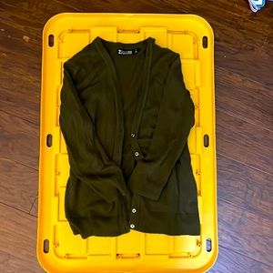 Green button up cardigan